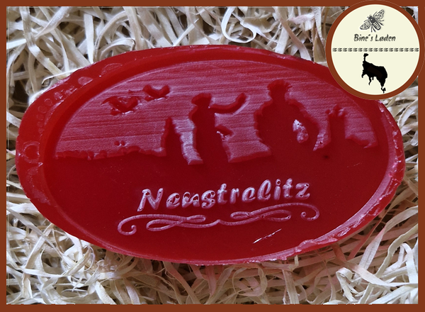 Rote Seife "Rubin" - Prägung: Neustrelitz - ca. 75g
